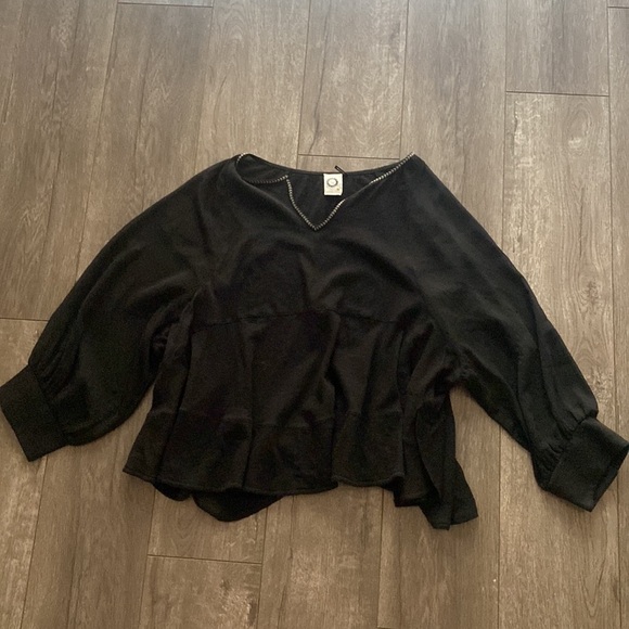 Anthropologie Akemi + Kin Fenn Dolman Blouse Black Size Small - Picture 4 of 6